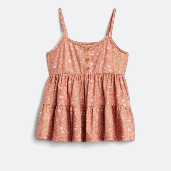 Pink Camisole with Spaghetti Straps and Ruffled Hem - Picture 1 of 4